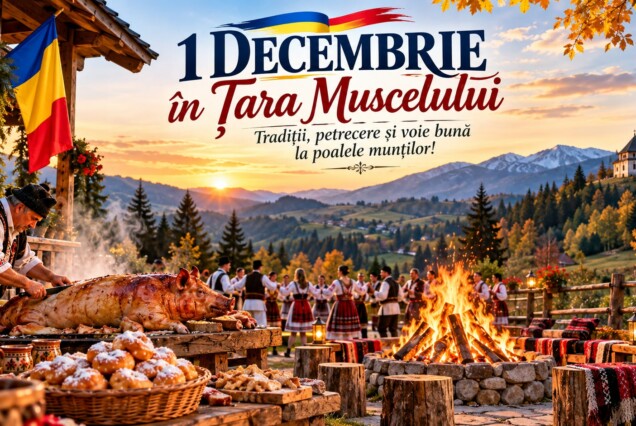  1 DECEMBRIE ÎN ȚARA MUSCELULUI – TRADIȚII, PETRECERE ȘI VOIE BUNĂ LA POALELE MUNȚILOR, 28 NOIEMBRIE – 1 DECEMBRIE 2026, 1100 ron/pers